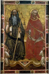 Heilige Antonius Abt und Eligius - Gemaltes Prozessionsbanner